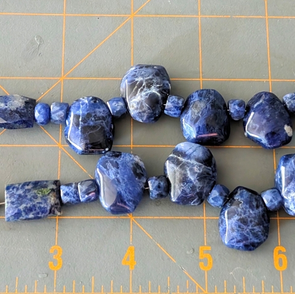 Large Sodalite Blue Gemstone Beaded Necklace - Picture 12 of 12